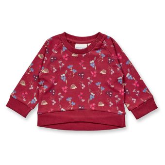 Baby Sweatshirt, Modell DENA, Niedlicher Igel und Blumendruck, Vorderansicht