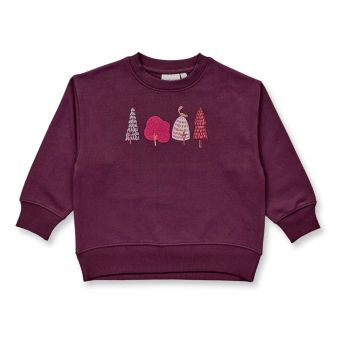 Girls’ sweatshirt, Model DARI, Plum with trees, Front part