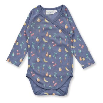 Baby Wickelbody, Modell YGON, Obst- und Gemüsedruck, Vorderansicht