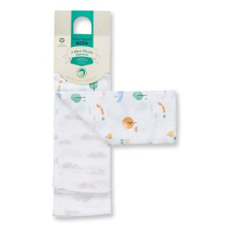 Baby Musselin-Tücher, Modell BIOS, Landleben Druck / Wolkendruck, Vorderansicht