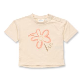 Baby T-Shirt, Modell SOPHIE, Blumendruck auf weiß, Vorderansicht