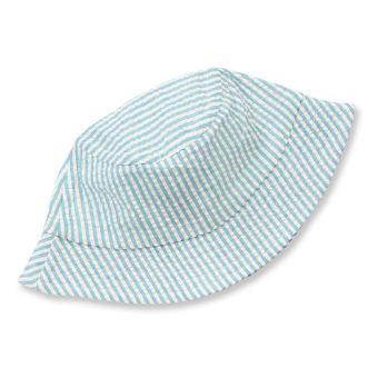 Kinder Sonnenhut, Modell BEKE, Blauweiß geringelt, Vorderansicht