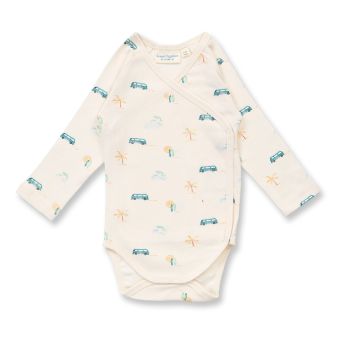 Baby Wickelbody, Modell YGON, Retro-Bus-Druck, Vorderansicht