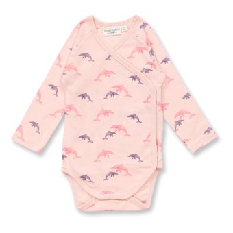 Baby Wickelbody, Modell YGON, Kleiner Delphin-Druck, Vorderansicht