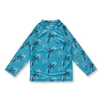 Kinder UV-Langarmshirt, Modell PALIN, Palmendruck, Vorderansicht