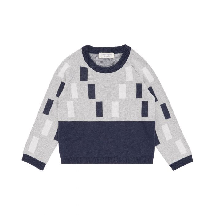 Boy's Knitted Jumper grey and navy, Zsa Zsa P.