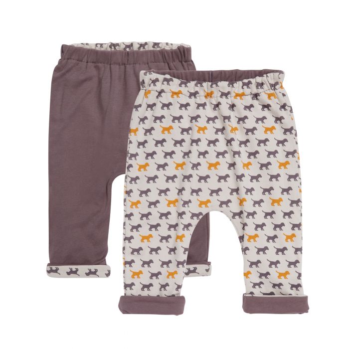 Baby Boy's Reversible Pant grey with dog print, Baker
