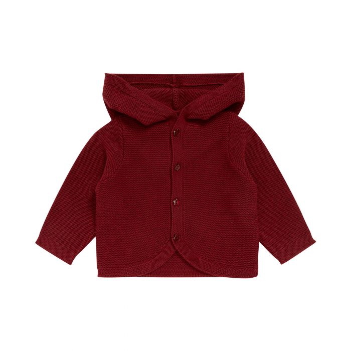 Baby Knitted Hooded Jacket bordeaux, Paul