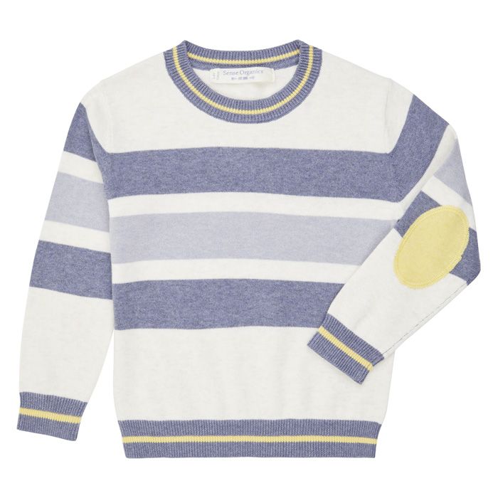 Organic Knitted Sweater with Block Stripes, Enno