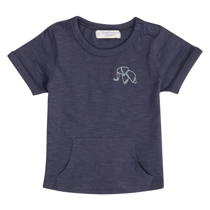 TAMO Baby T-Shirt Känguru Tasche Navy