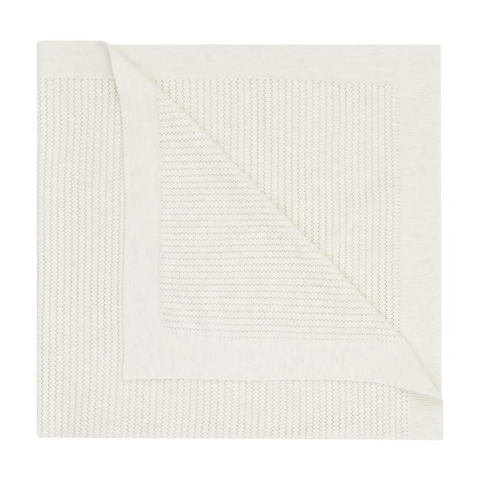 Natural White Knitted Baby Blanket