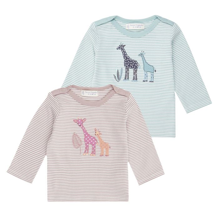LUNA Baby Shirt Stripes Giraffe Both