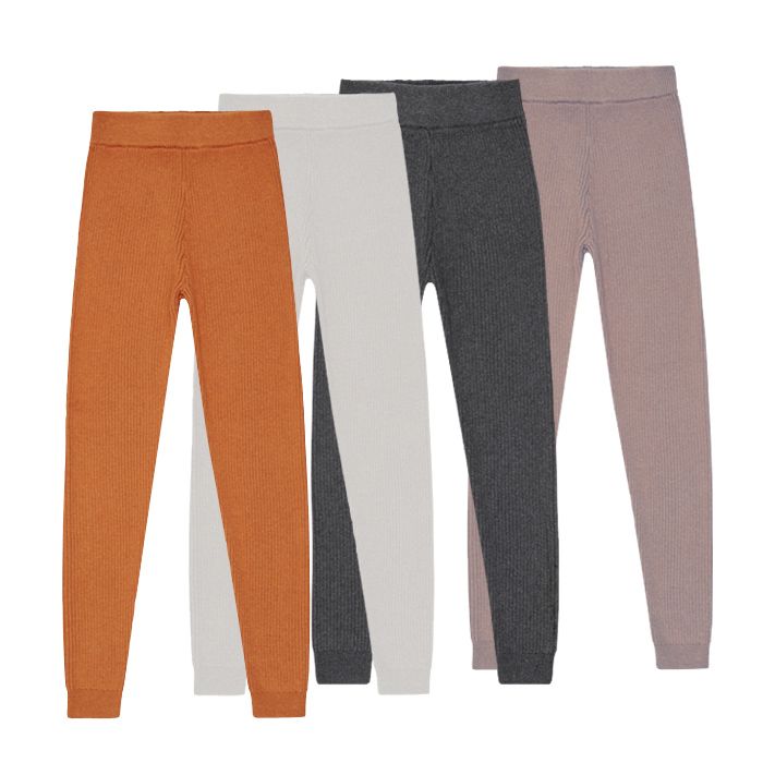 Baby knit leggings YUMA in natural white, orange, rosewwod and anthracite

