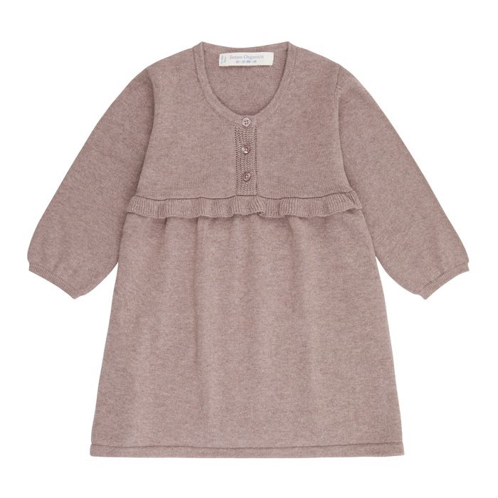Knitted dress for girls FLORA in rosewood
