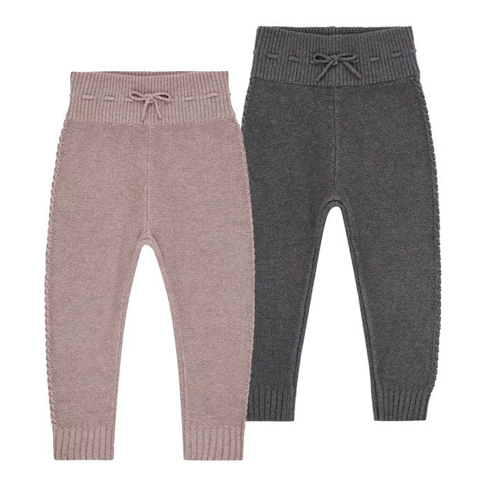 Baby knitted leggings ETENIA, Colours: rosewood and anthracite 