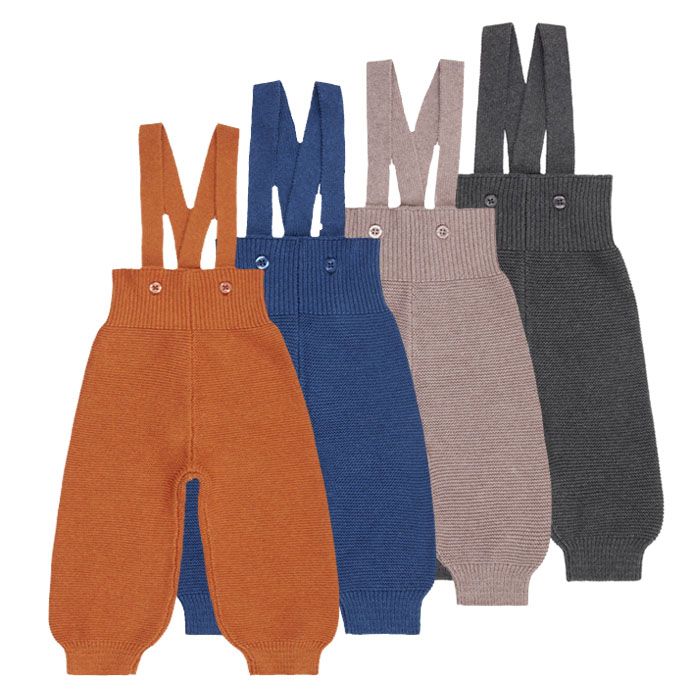 Baby knitted dungaree FLORIN,  Colours: blue, orange, rosewood or anthracite 
