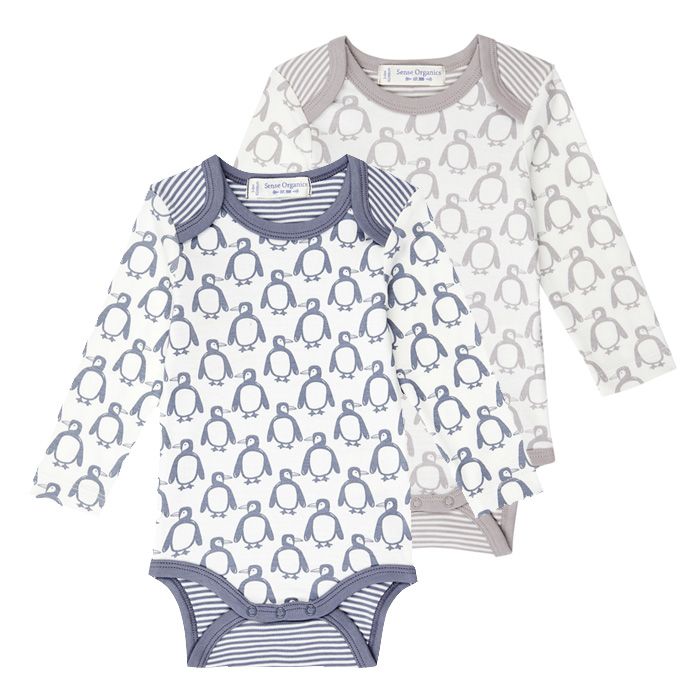 Yvon  Baby Body, Colours: Front: with penguin print, Back: striped
