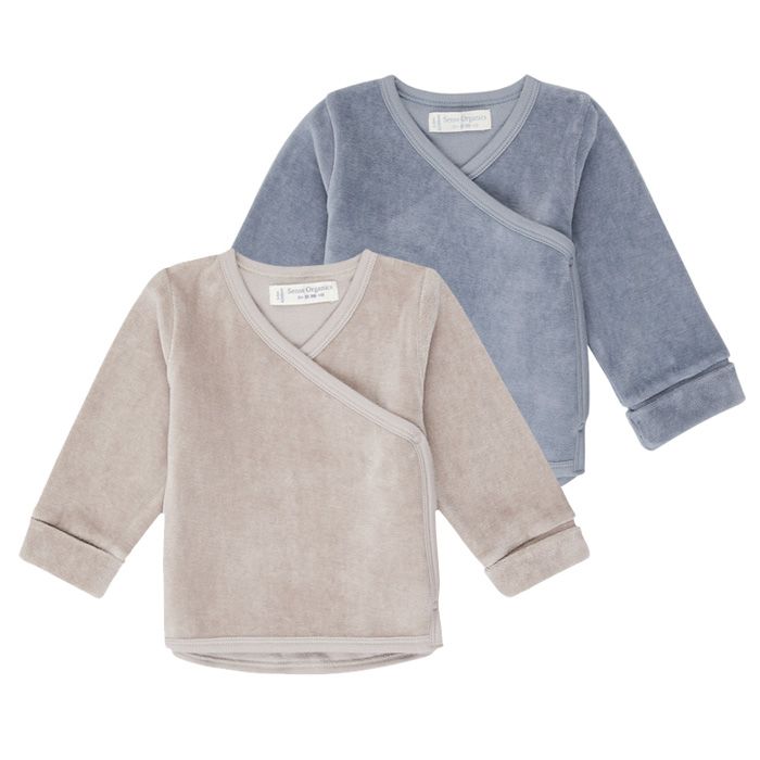 Velour Baby Wrap Jacket, Wanda in stone blue or taupe

