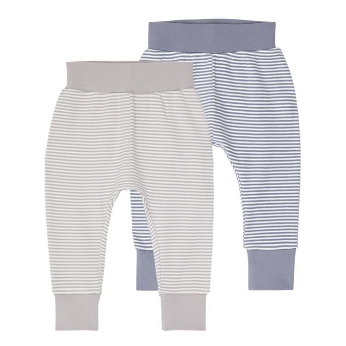 Baby Pant Striped, Yoy, Available in blue and white striped or taupe and white striped
