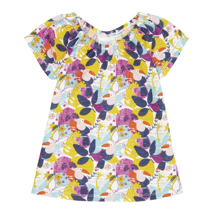 Nila Girls Tunic with Flowers and Tucan
