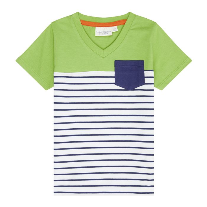 Salvo Kinder T-Shirt Grün Blau Weiss  