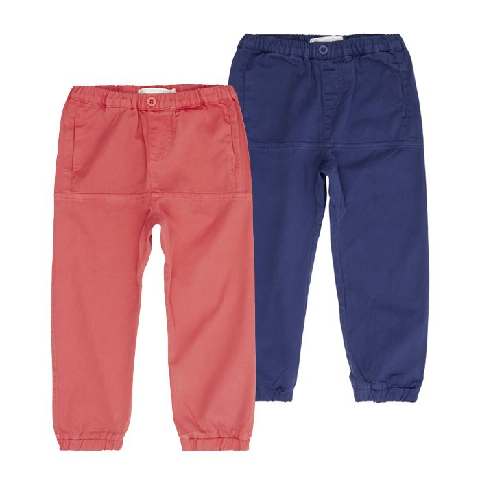Bimisi Comfy Twill Kids Pant Red Blue both