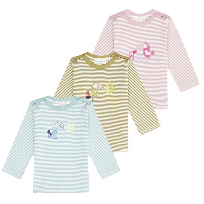 Luna Baby Long-sleeved Shirt Striped with Toucan alle