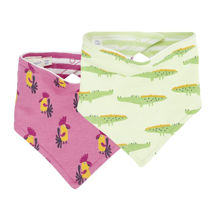 Bib Baby Halstuch grün oder pink aus Fairtrade-Baumwolle beide