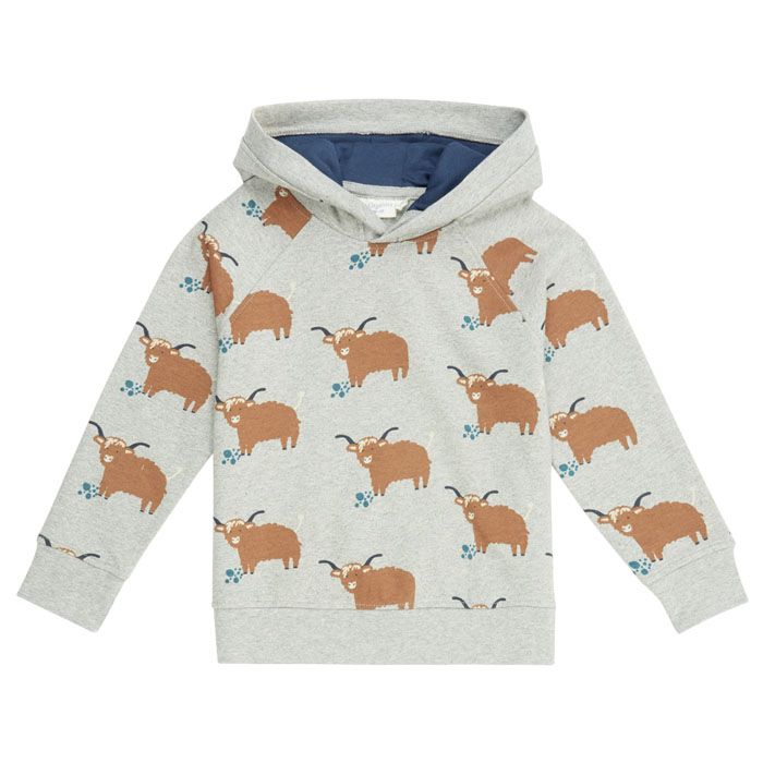 Children's Hooded Sweatshirt / JONAS / aop cows / front part