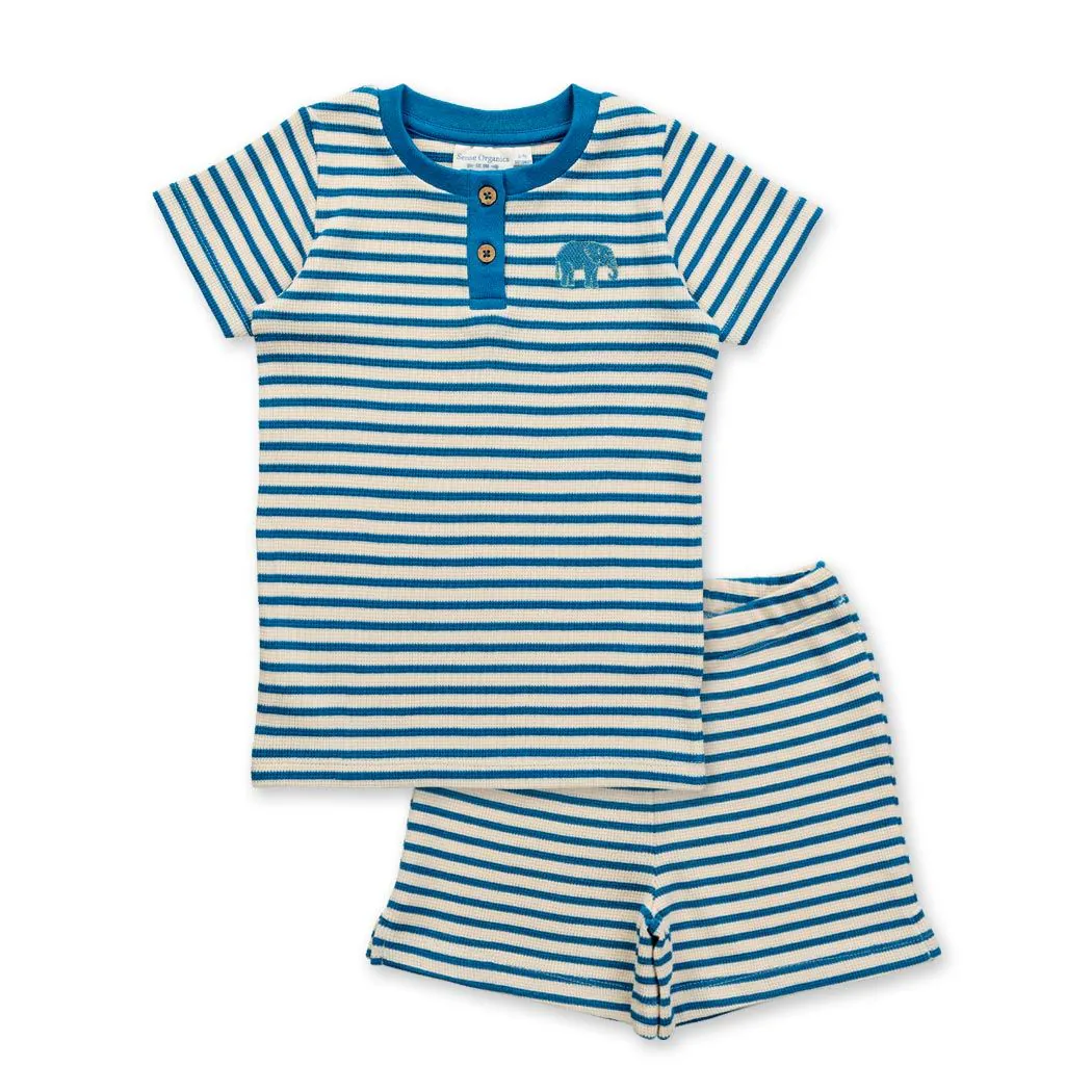Children's pajamas made of waffle jersey with stripes SENSE ORGANICS