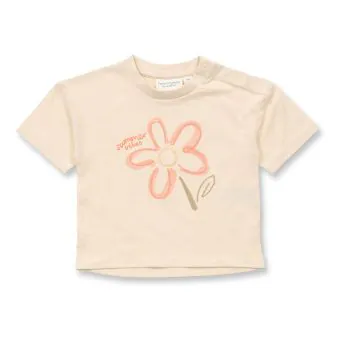 Baby T-Shirt, Modell SOPHIE, Blumendruck auf weiß, Vorderansicht