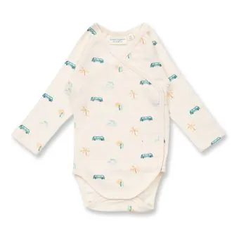 Baby Wickelbody, Modell YGON, Retro-Bus-Druck, Vorderansicht