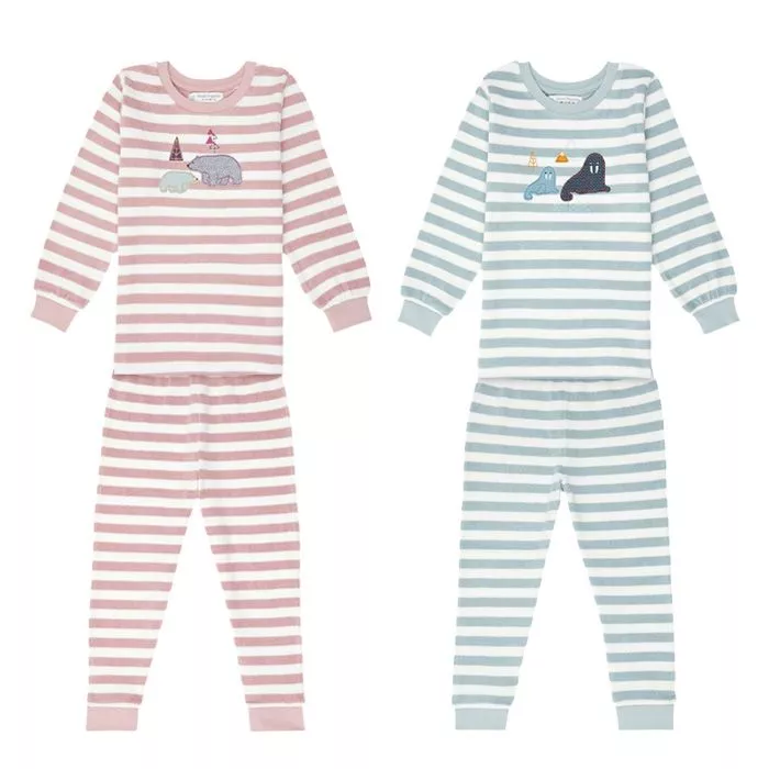 Children s Terrycloth Pajamas Long John for girls and boys Sense Organics